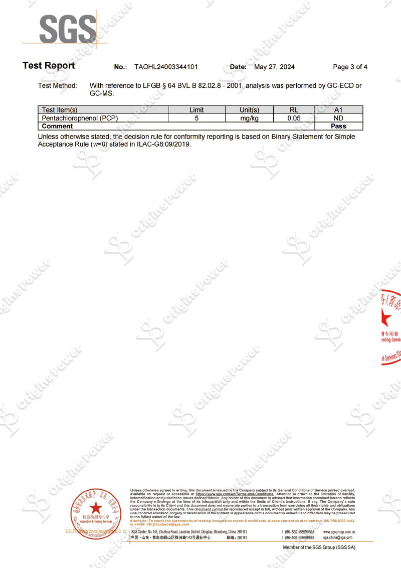 Food contact safety Certificates